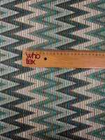 Green Zigzag Pattern Gold Lurex Fabric - Whotex Fabrics London