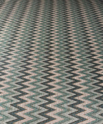 Green Zigzag Pattern Gold Lurex Fabric - Whotex Fabrics London