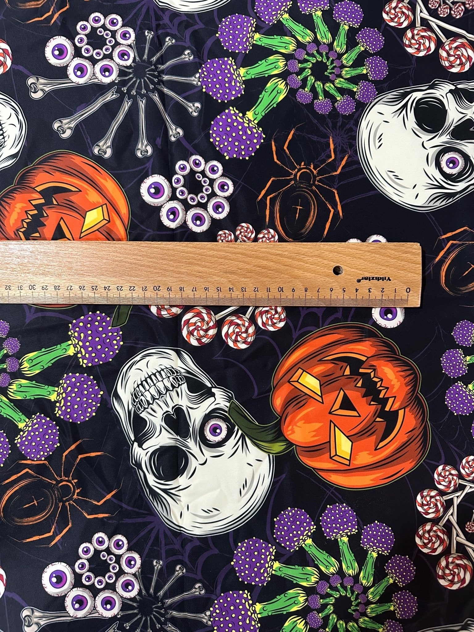 Halloween Fabric, Pumpkin and Skull, Crepe, Satin, 4 Way Stretch, and Upholstery Fabric - Whotex