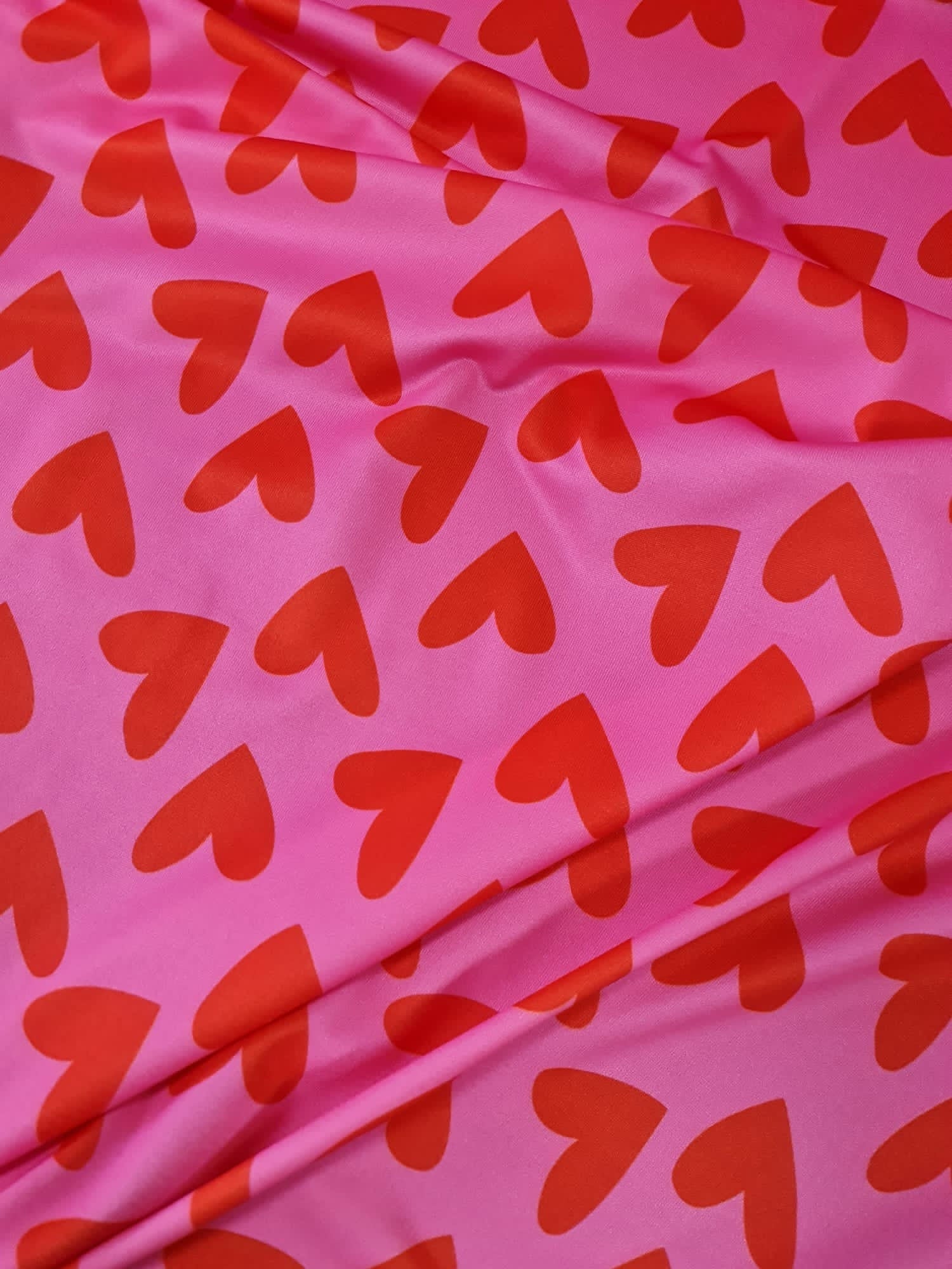 Heart Print Fabric spandex 4 - way stretch fabric - Whotex