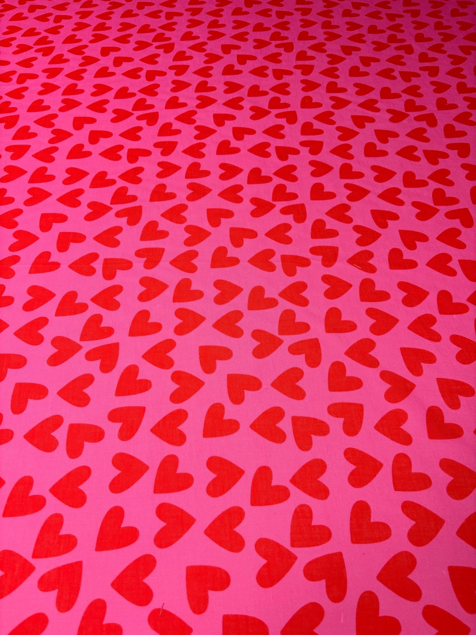 Heart Print Linen Fabric by the Metre - Whotex Fabrics London