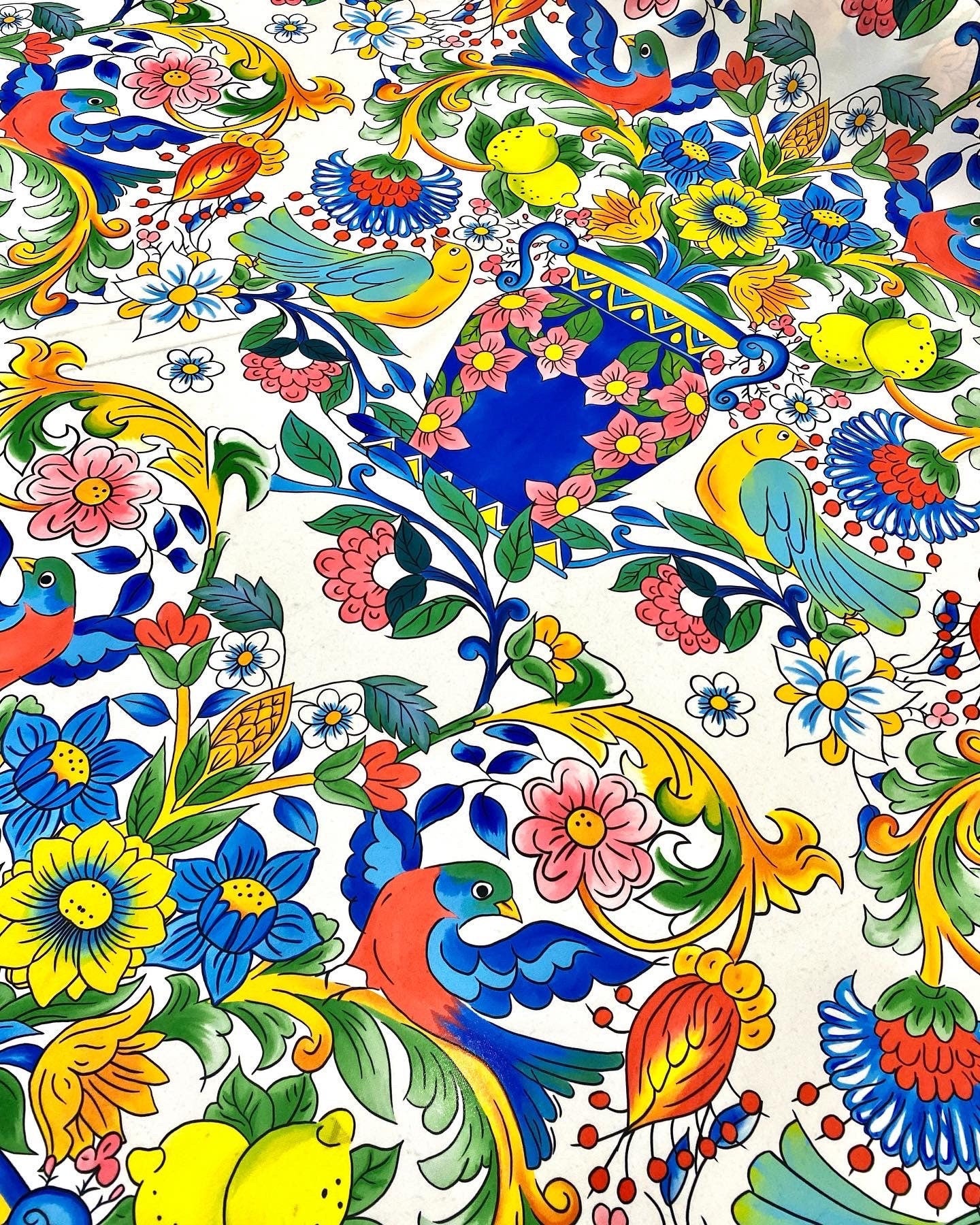 italian Floral Pattern Fabric, Lemon Pattern Fabric, Sicillian Pattern Fabric - Whotex Online Fabric Store