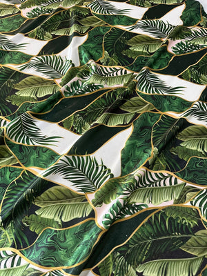 Leaf Pattern Stretch Velvet Fabric - Whotex Online Fabric Store