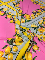 Lemon Border Print Fabric - Whotex Fabrics London
