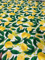 Lemon Pattern Fabric, White yellow Fabric - Whotex Online Fabric Store