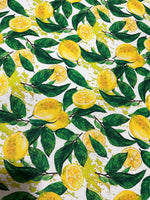 Lemon Pattern Fabric, White yellow Fabric - Whotex Online Fabric Store