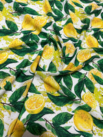 Lemon Pattern Fabric, White yellow Fabric - Whotex Online Fabric Store