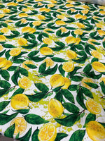 Lemon Pattern Fabric, White yellow Fabric - Whotex Online Fabric Store