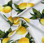 Lemon Pattern Fabric, White yellow Fabric , by the yard and half yard - Whotex Online Fabric Store