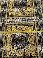 Leopard Gold Baroque Velvet Fabric, Spandex Velvet By The Yard - Whotex Online Fabric Store