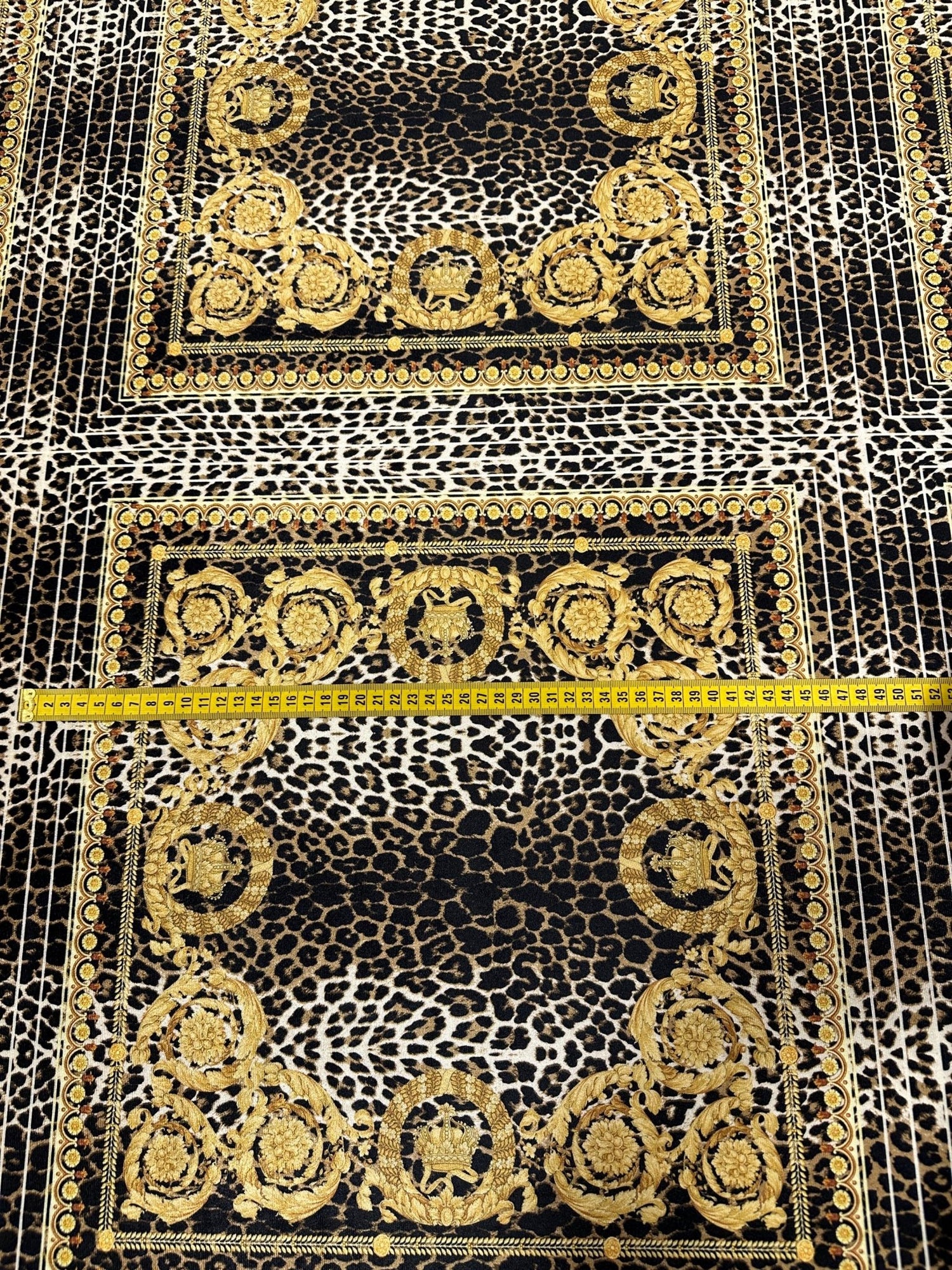 Leopard Gold Baroque Velvet Fabric, Spandex Velvet By The Yard - Whotex Online Fabric Store
