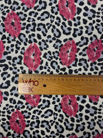 Leopard Lips Lurex Fabric by the Metre - Whotex Fabrics London