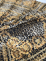 Leopard Pattern Crepe Fabric ,Gold Baroque Pattern Fabric - Whotex Online Fabric Store