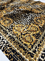 Leopard Pattern Crepe Fabric ,Gold Baroque Pattern Fabric - Whotex Online Fabric Store