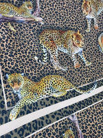 Leopard pattern fabric, Exotic Animal Print Crepe Fabric , Fabric by the yard, Panel Fabric 150*100cm // 1.64 * 1.09 yard // 39,37*59.05 inc - Whotex Online Fabric Store