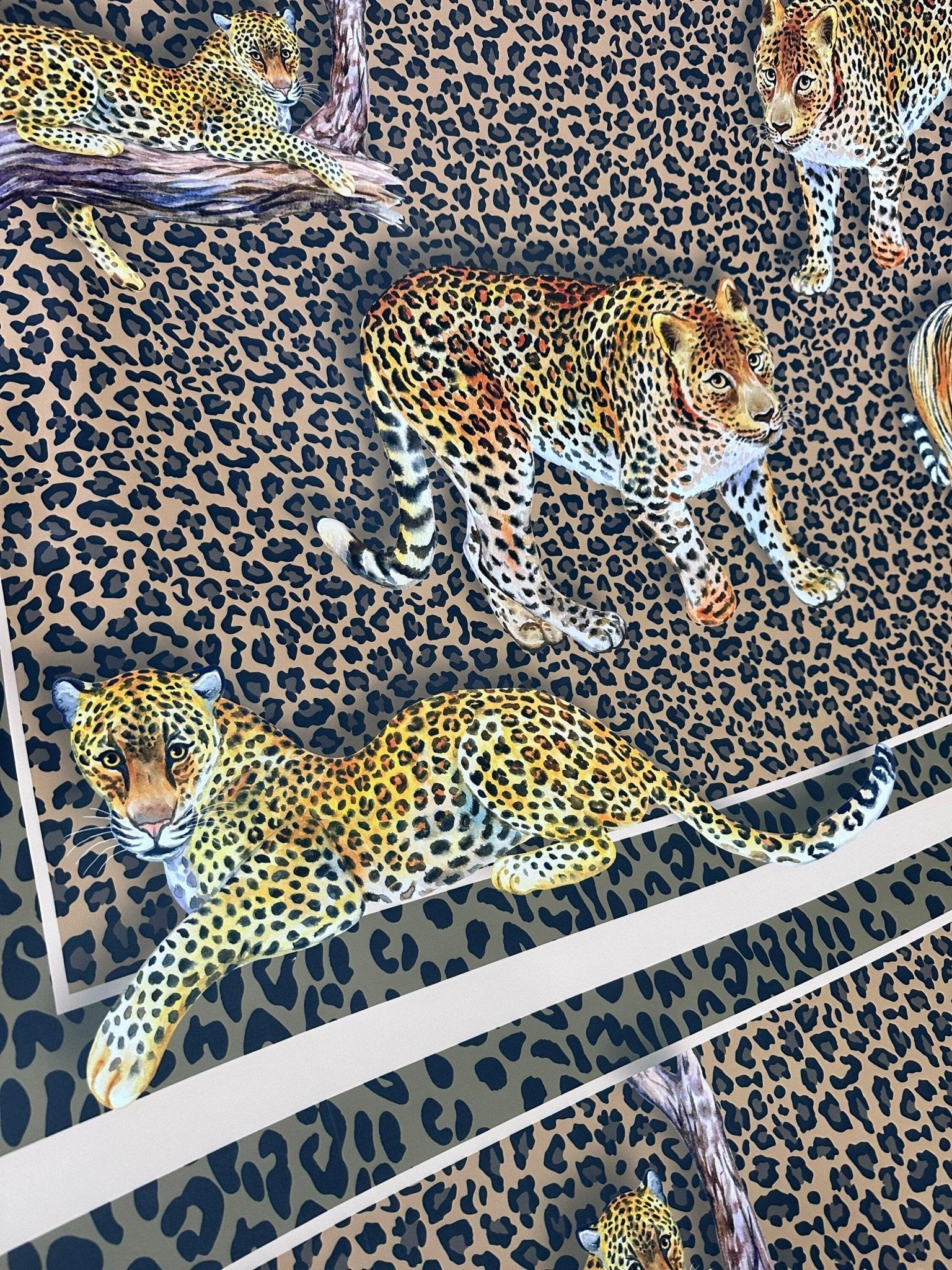 Leopard pattern fabric, Exotic Animal Print Crepe Fabric , Fabric by the yard, Panel Fabric 150*100cm // 1.64 * 1.09 yard // 39,37*59.05 inc - Whotex Online Fabric Store