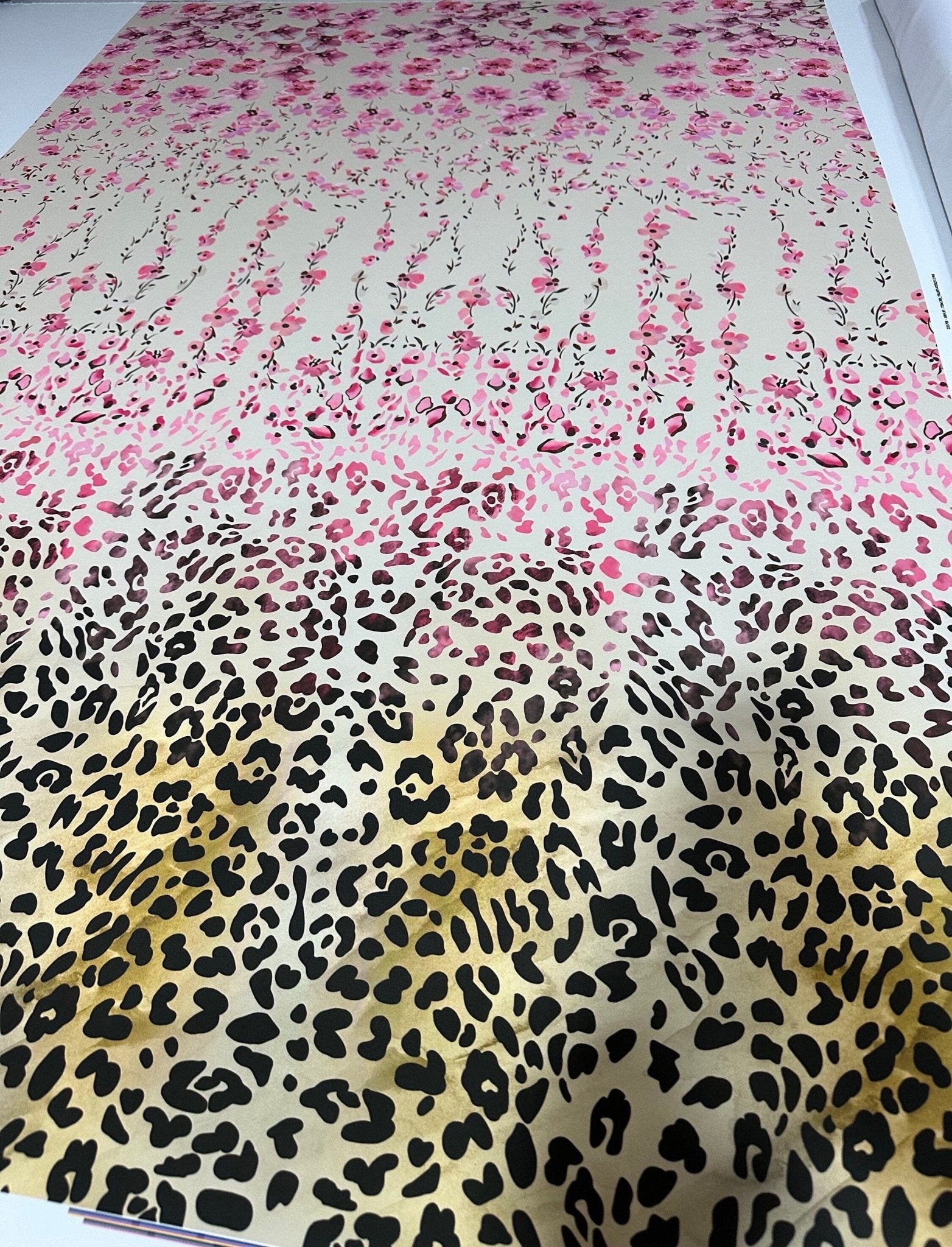 Leopard Pattern Silky Crepe, Floral Pattern Silky Crepe Fabric, Desing Fabric - Whotex