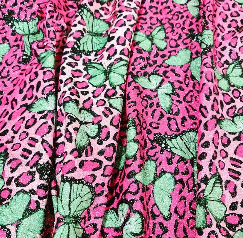 Leopard Pattern Spandex Lurex Fabric, 4 - Way Knit Stretch Fabric - Whotex