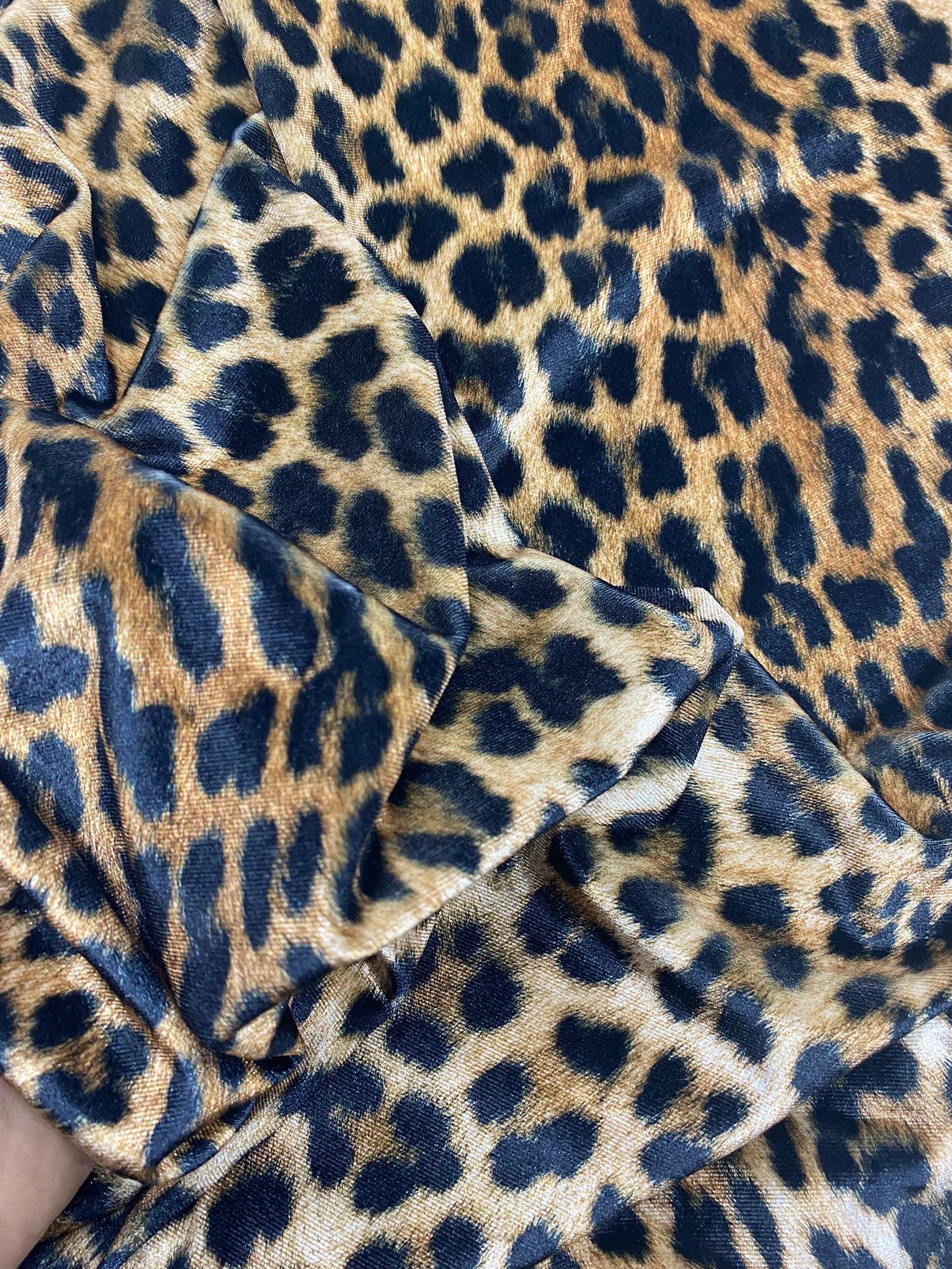 Leopard Pattern Stretch Velvet Fabric - Whotex Online Fabric Store