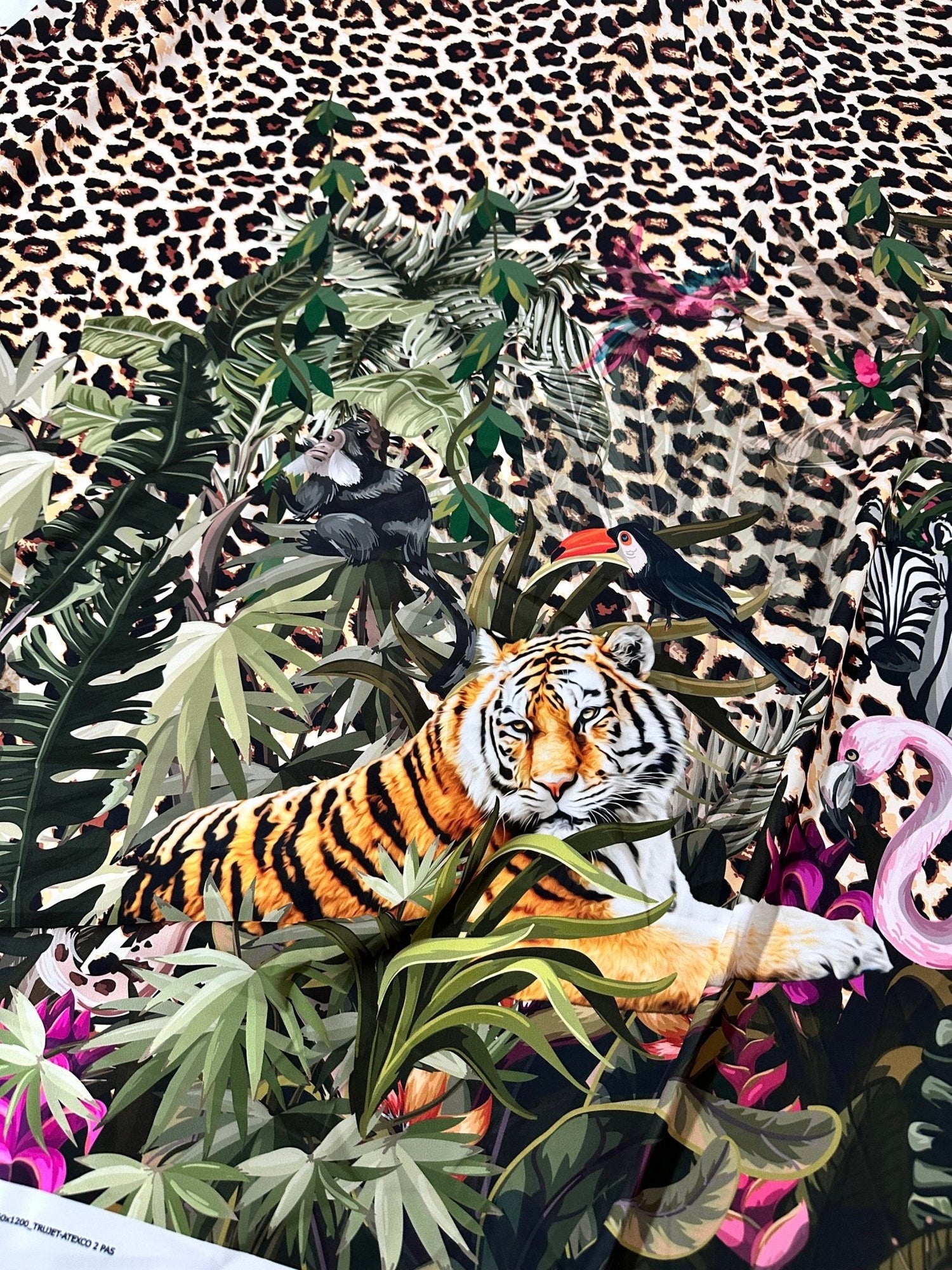 Leopard Pattern , Tropical leaf Pattern Fabric Fabric, Desing Fabric - Whotex Online Fabric Store