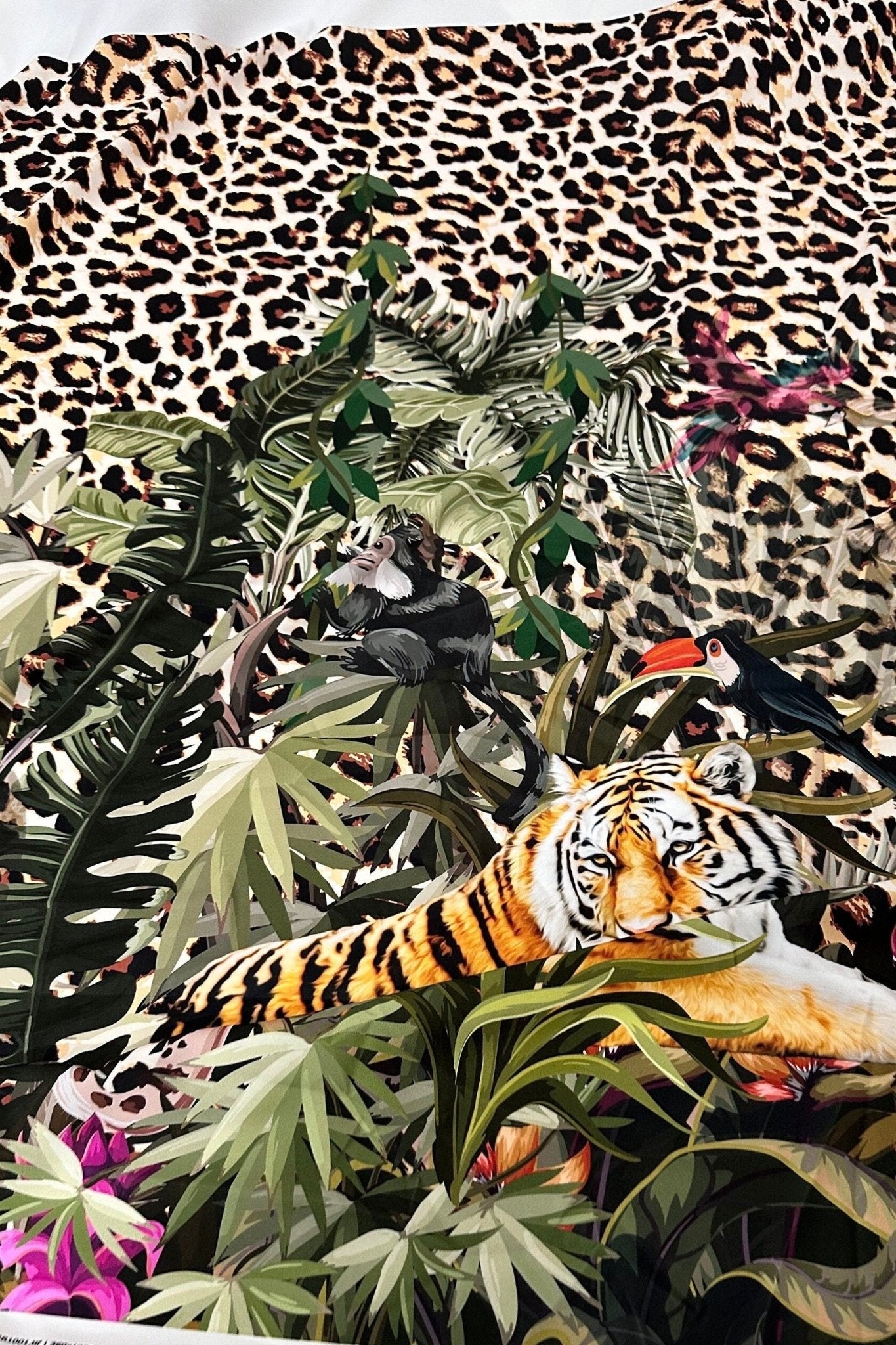 Leopard Pattern , Tropical leaf Pattern Fabric Fabric, Desing Fabric - Whotex Online Fabric Store