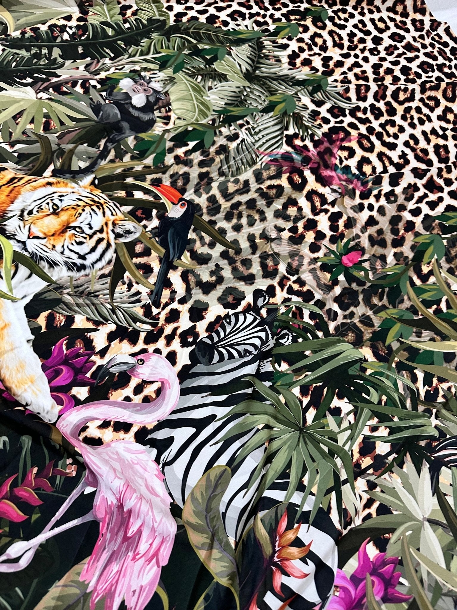 Leopard Pattern , Tropical leaf Pattern Fabric Fabric, Desing Fabric - Whotex Online Fabric Store