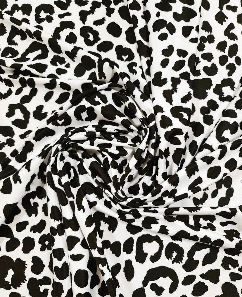 Leopard Print Fabric, Black And White Classic Design - Whotex Online Fabric Store