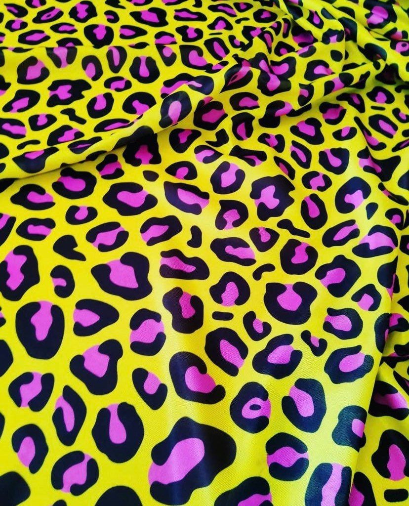 Leopard Print fabric, Exotic Animal Pattern spandex 4 - way stretch fabric - Whotex