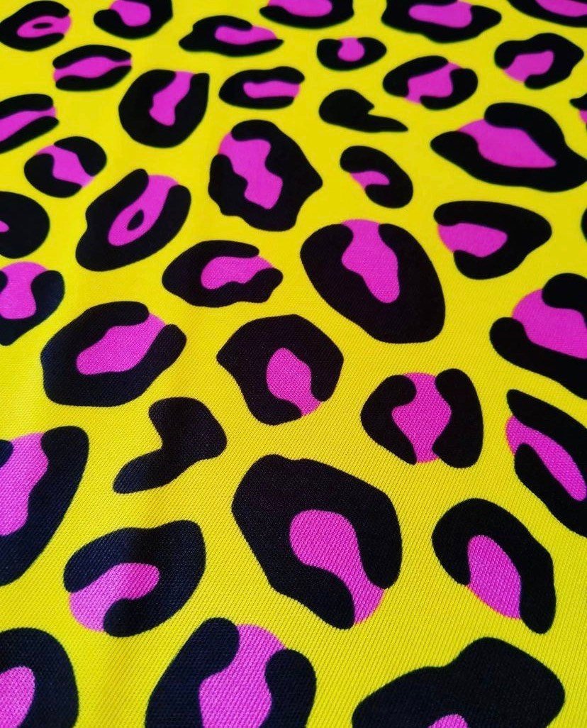 Leopard Print fabric, Exotic Animal Pattern spandex 4 - way stretch fabric - Whotex