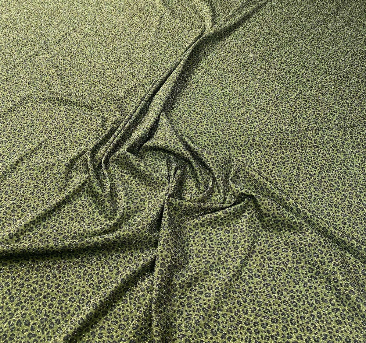 Leopard Print Lurex Fabric - Stretch 4 - Way Material - Whotex Fabrics London
