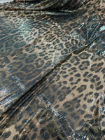 Leopard Print Sequin Fabric, 2 - Way Stretch Sequin Fabric By The Yard - Whotex Online Fabric Store