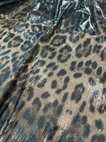 Leopard Print Sequin Fabric, 2 - Way Stretch Sequin Fabric By The Yard - Whotex Online Fabric Store