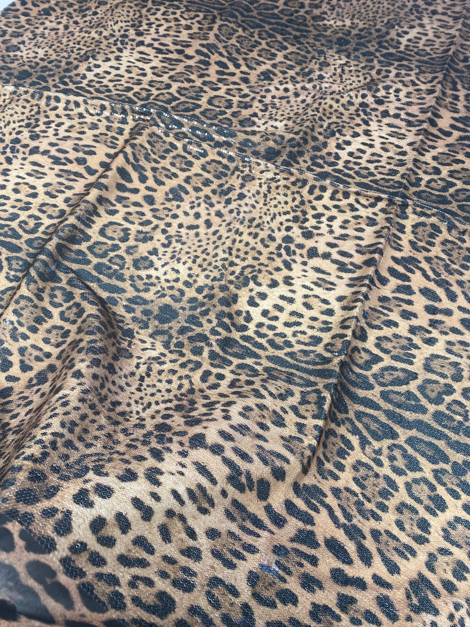Leopard Print Sequin Fabric - Whotex Online Fabric Store
