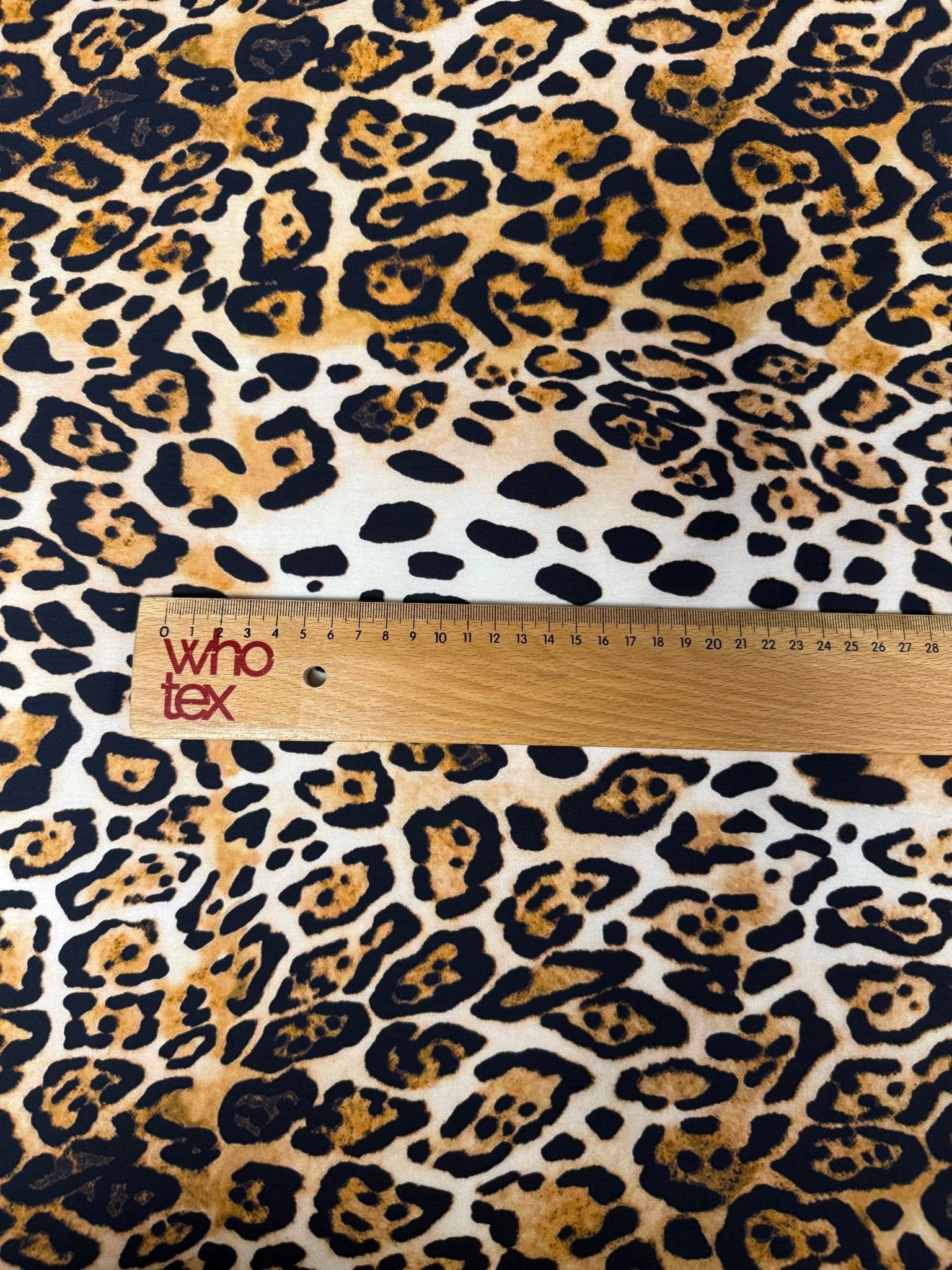 Leopard Print with Gold Accents Organic Cotton Poplin Fabric by the Metre - Whotex Fabrics London