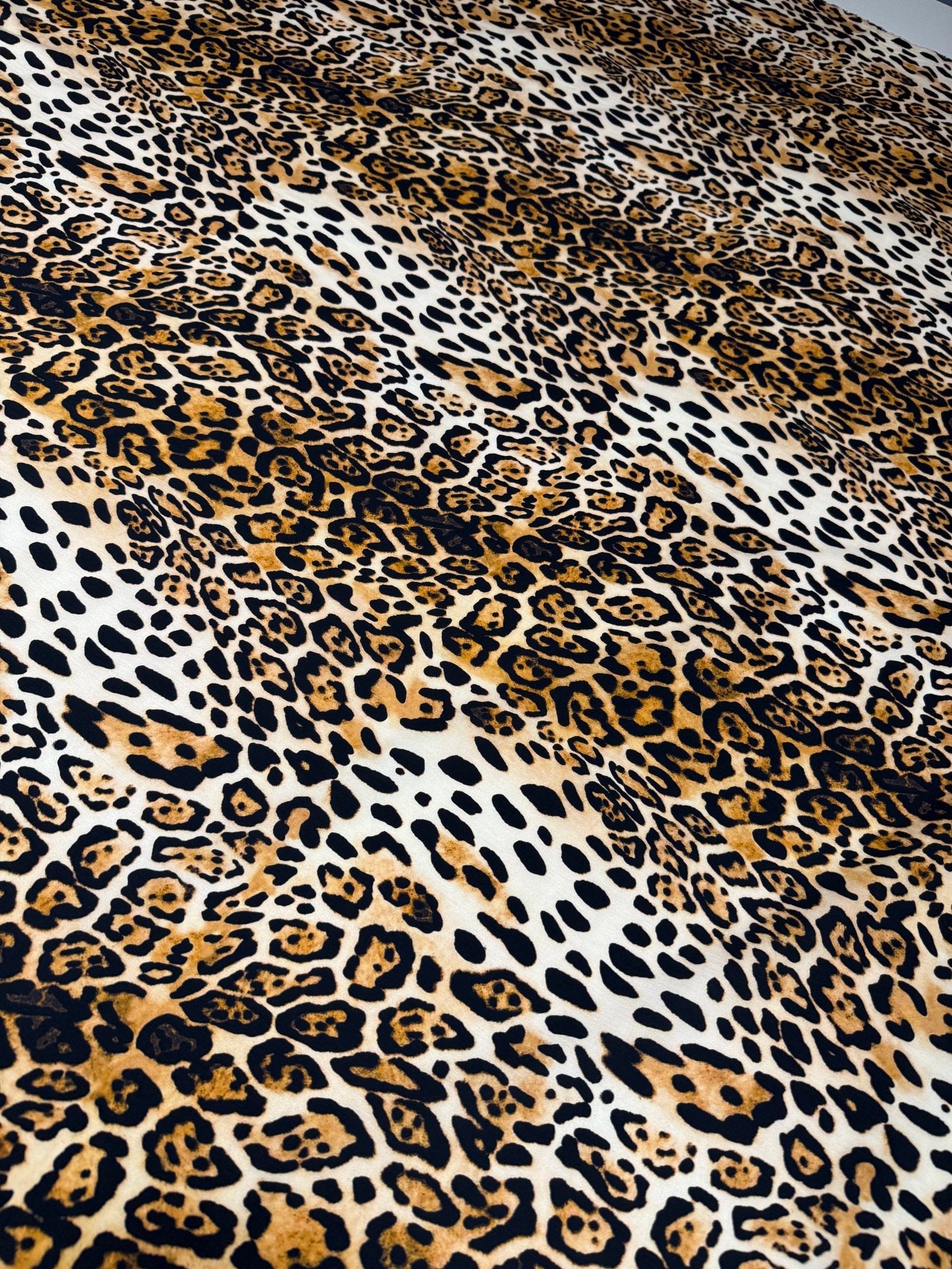 Leopard Print with Gold Accents Organic Cotton Poplin Fabric by the Metre - Whotex Fabrics London