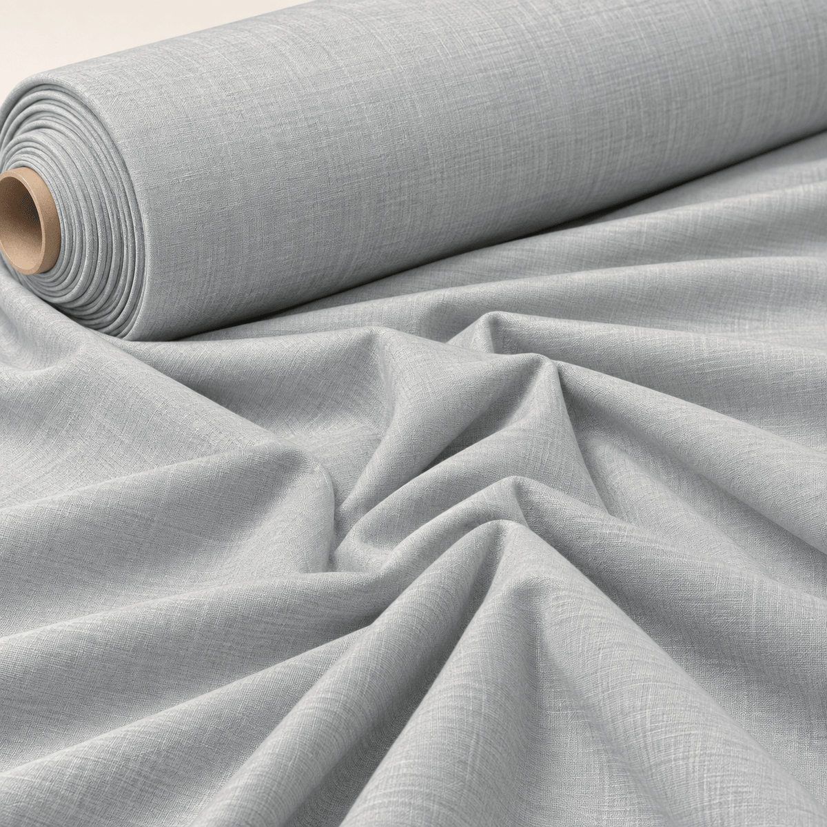 Light Grey Cotton Linen Fabric by the Metre - Whotex Fabrics London