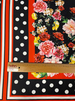 Lion & Floral Crepe Fabric by the Metre – Black Polka Dot - Whotex Online Fabric Store