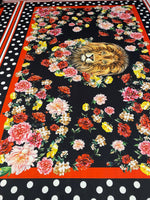 Lion & Floral Crepe Fabric by the Metre – Black Polka Dot - Whotex Online Fabric Store