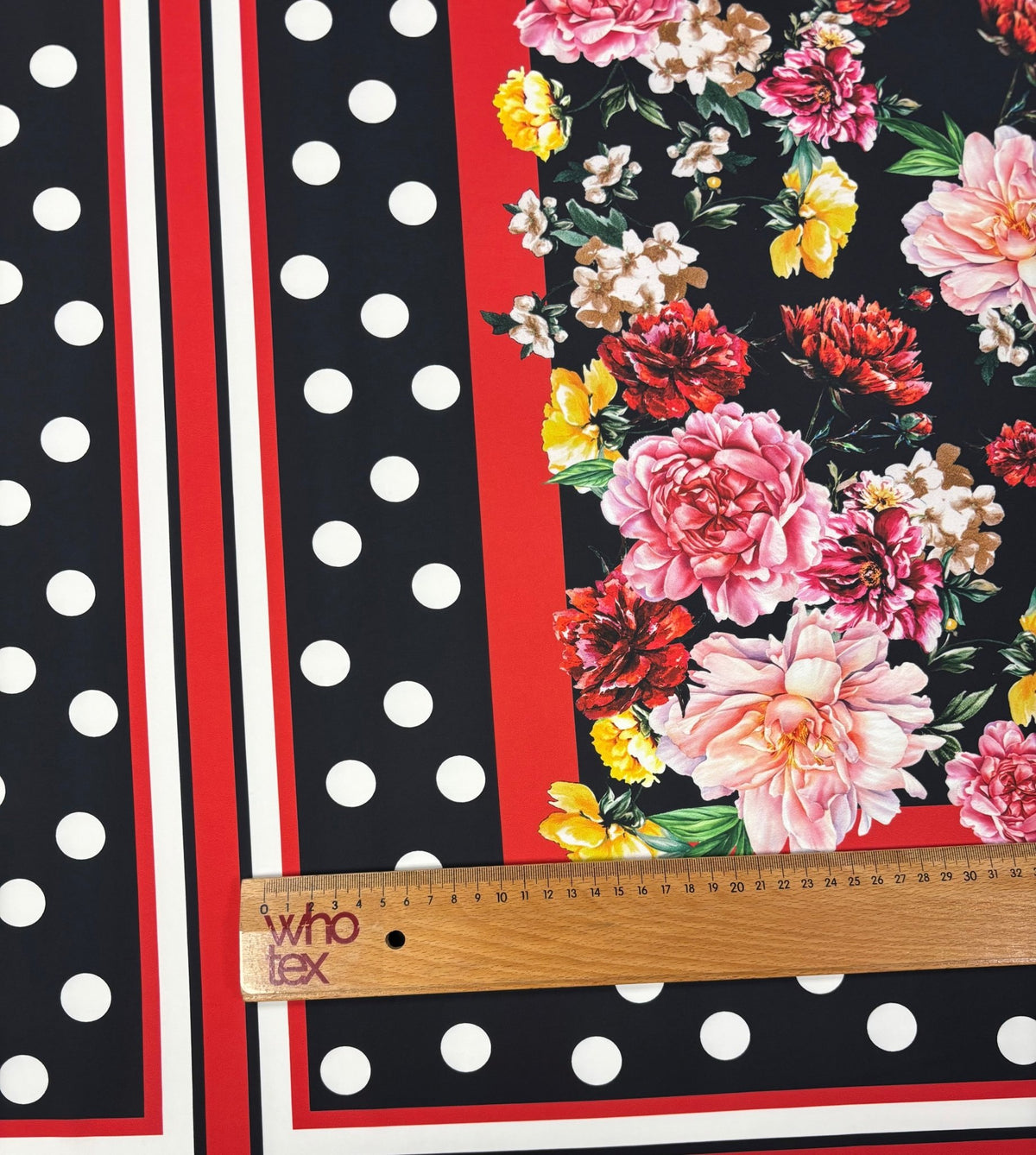 Lion Floral Print Crepe Fabric by the Metre - Whotex Fabrics London