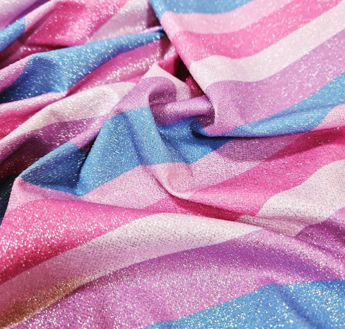 Lurex Fabric, Striped Pattern Glitter 4 - Way Stretch - Whotex Online Fabric Store