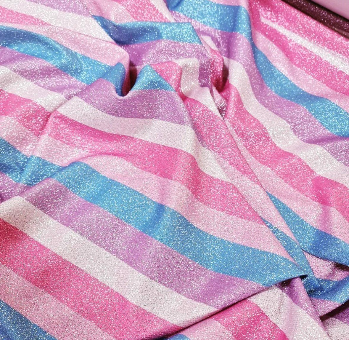 Lurex Fabric, Striped Pattern Glitter 4 - Way Stretch - Whotex Online Fabric Store