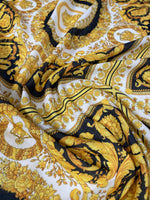 Luxurious Baroque Medusa Pattern Fabric in Black and Gold - Whotex Online Fabric Store