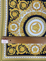 Luxurious Baroque Medusa Pattern Fabric in Black and Gold - Whotex Online Fabric Store