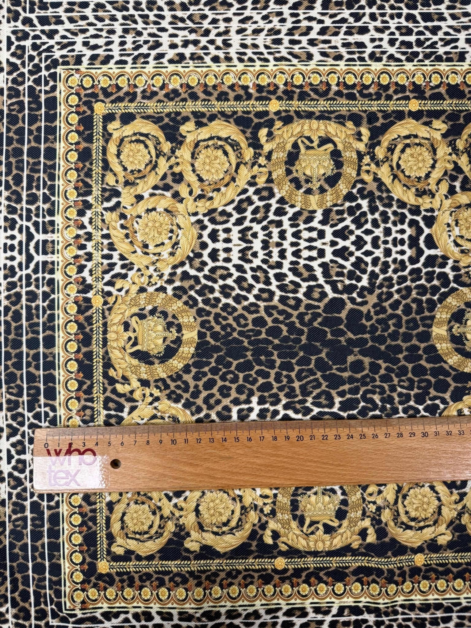 Luxury Baroque Leopard Upholstery Fabric by the Metre - Whotex Fabrics London