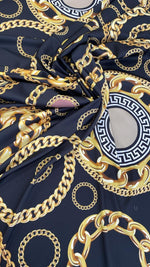 Luxury Chain Print Fabric – Black and Gold Baroque Pattern - Whotex Online Fabric Store