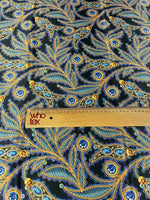 Luxury Peacock Feather Fabric with Jewel Accents – Elegant Ornamental Textile Design - Whotex Online Fabric Store