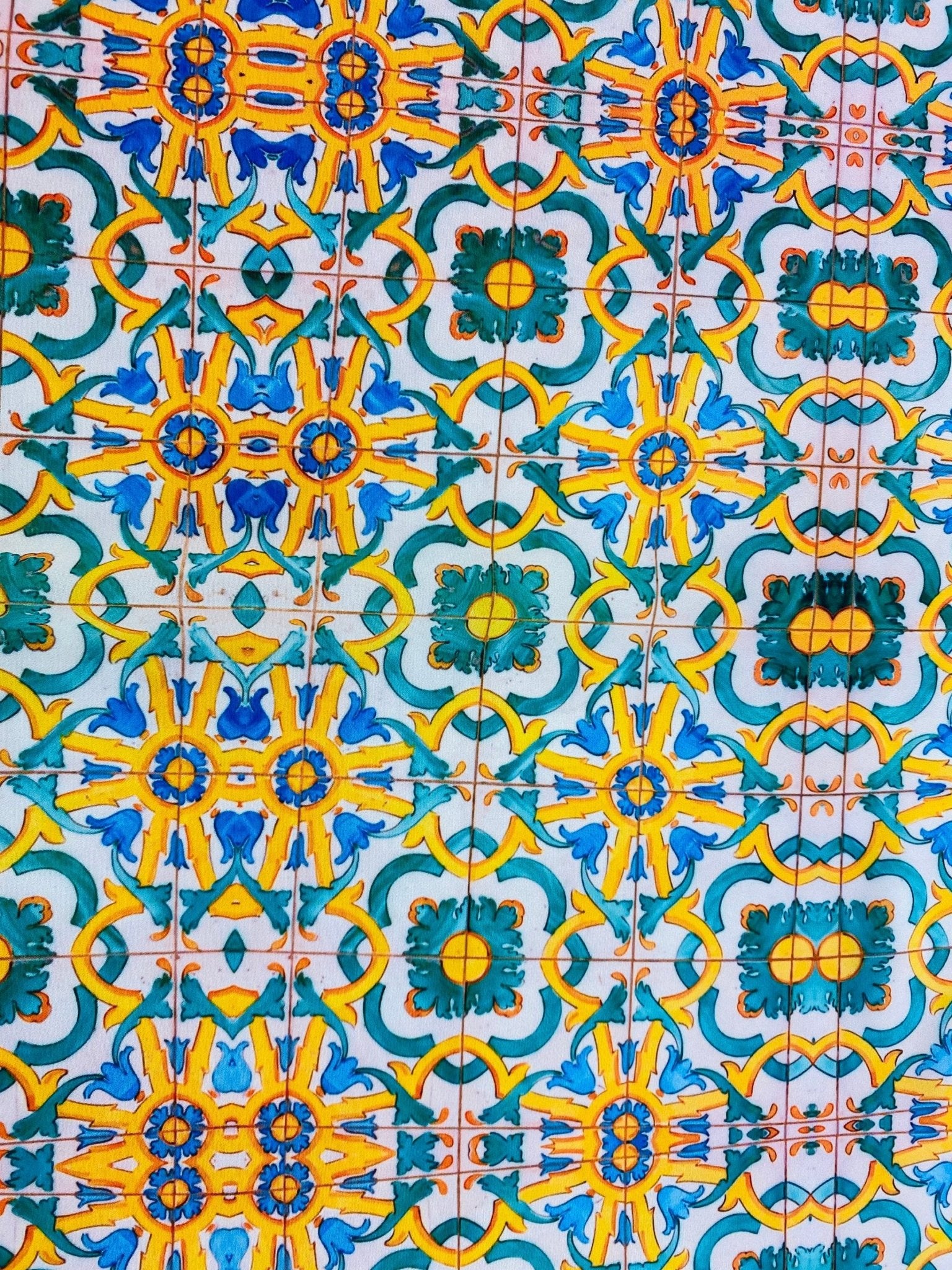 Majolica Pattern Crepe Fabric, portugal pattern fabric - Whotex