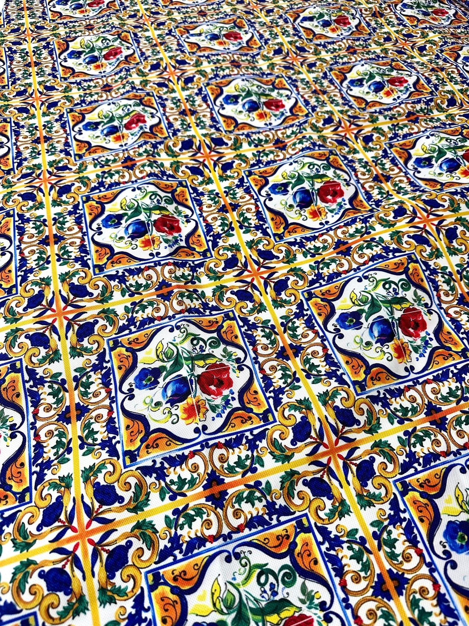 Majolica Pattern Fabric, Digital Print Luxury Fabric - Whotex Online Fabric Store