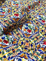 Majolica Pattern Fabric, Digital Print Luxury Fabric - Whotex Online Fabric Store