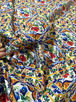Majolica Pattern Fabric, Digital Print Luxury Fabric - Whotex Online Fabric Store